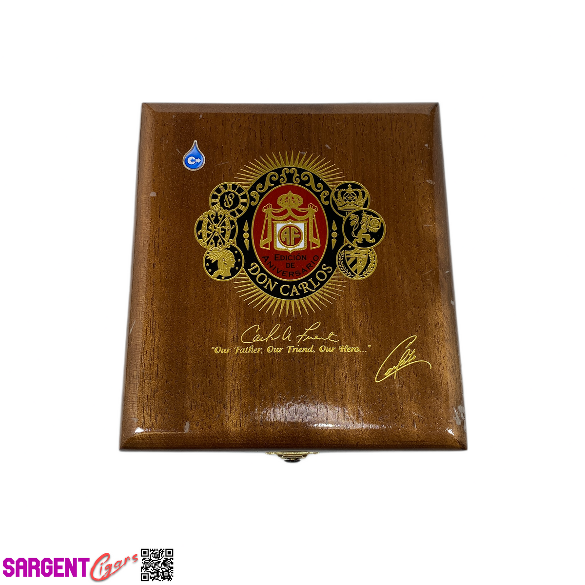 Arturo Fuente Don Carlos Petite Lancero Empty Wooden Cigar Box 6.25x7x2.5