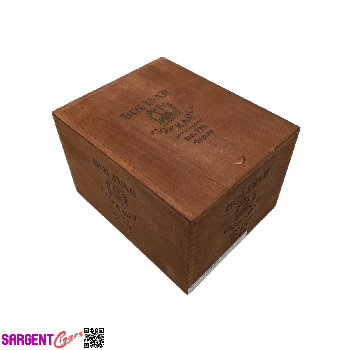 Cofradia No770 Oscuro Empty Wooden Cigar Box 6.25x8x5
