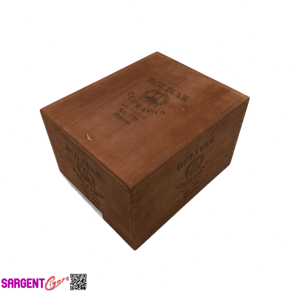 Cofradia No770 Oscuro Empty Wooden Cigar Box 6.25x8x5