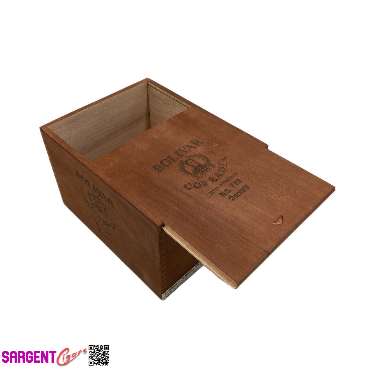Cofradia No770 Oscuro Empty Wooden Cigar Box 6.25x8x5