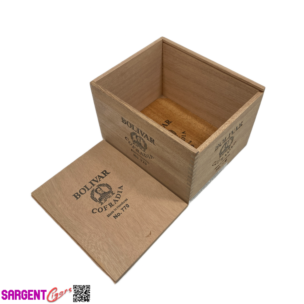 Cofradia No770 Empty Wooden Cigar Box 6.25x8x5
