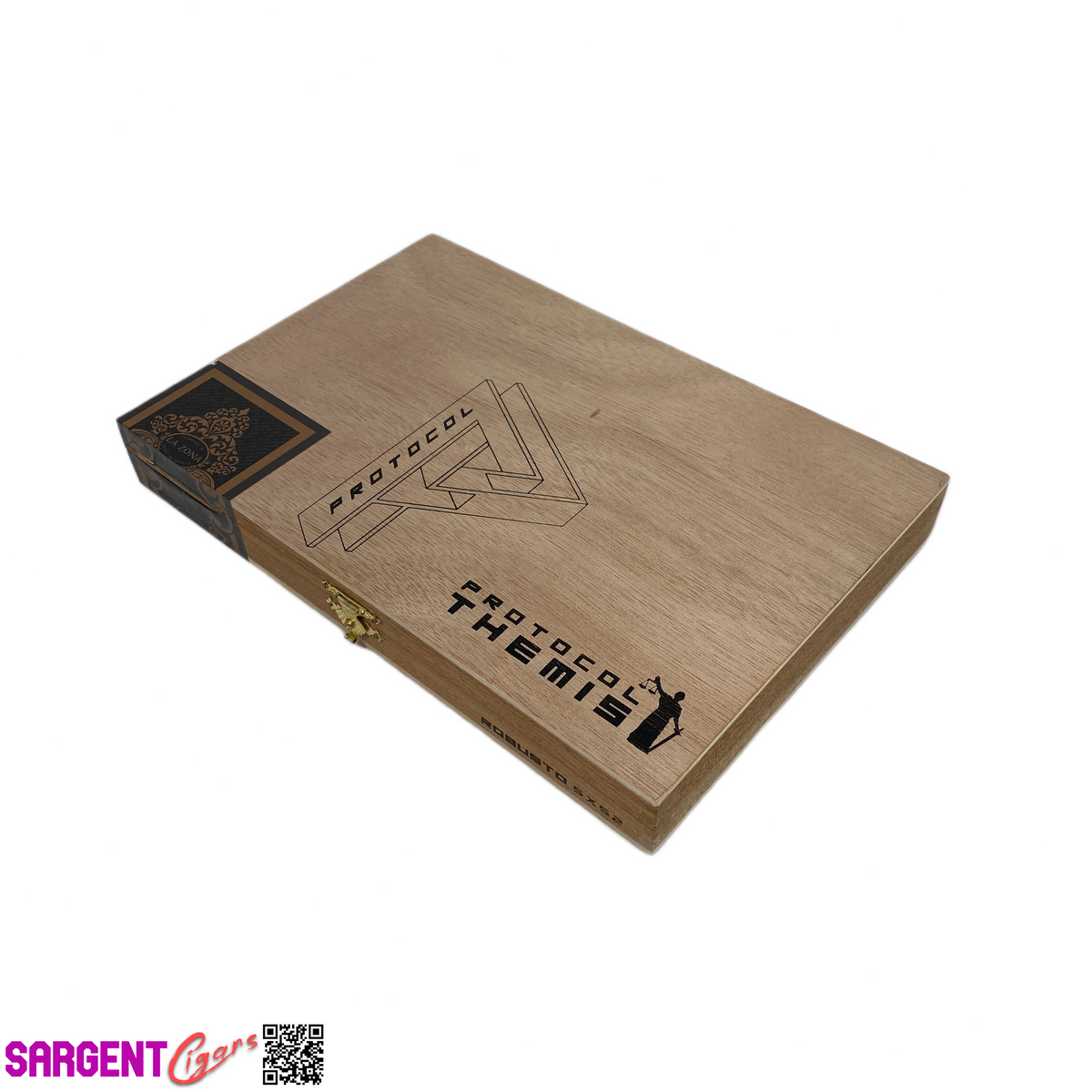 Protocol Themis Robusto Empty Wooden Cigar Box 8.75x6x1