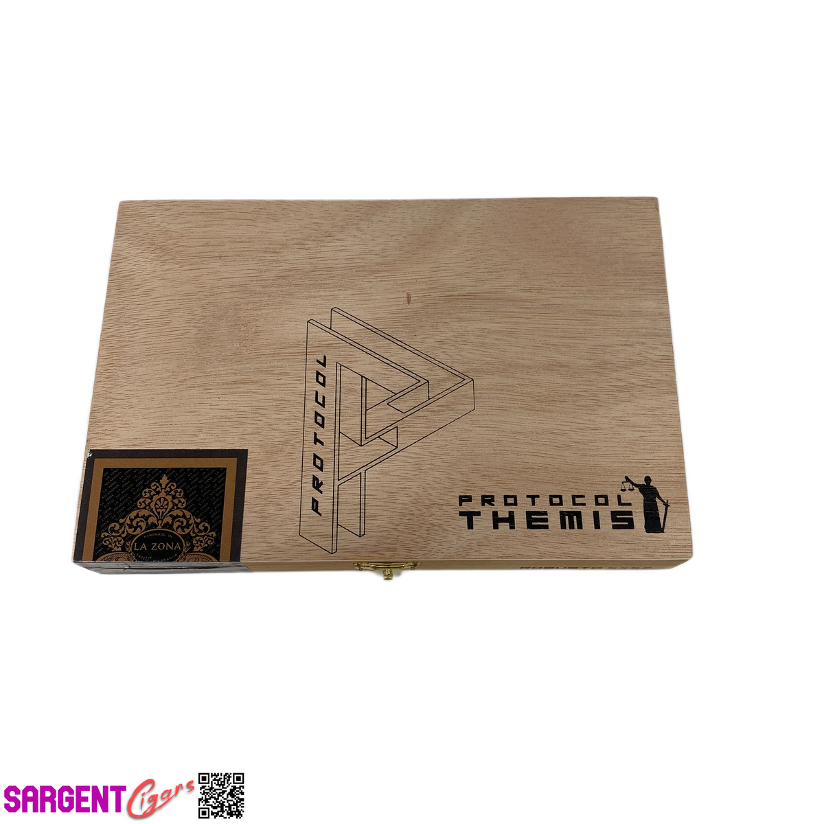 Protocol Themis Robusto Empty Wooden Cigar Box 8.75x6x1