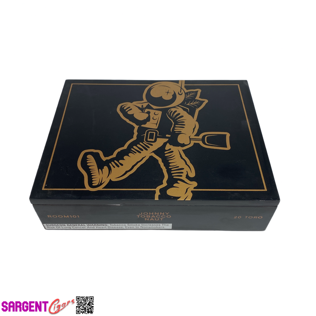 Room 101 Johnny Tobacconaut Toro Empty Wooden Cigar Box 9x7x2.5