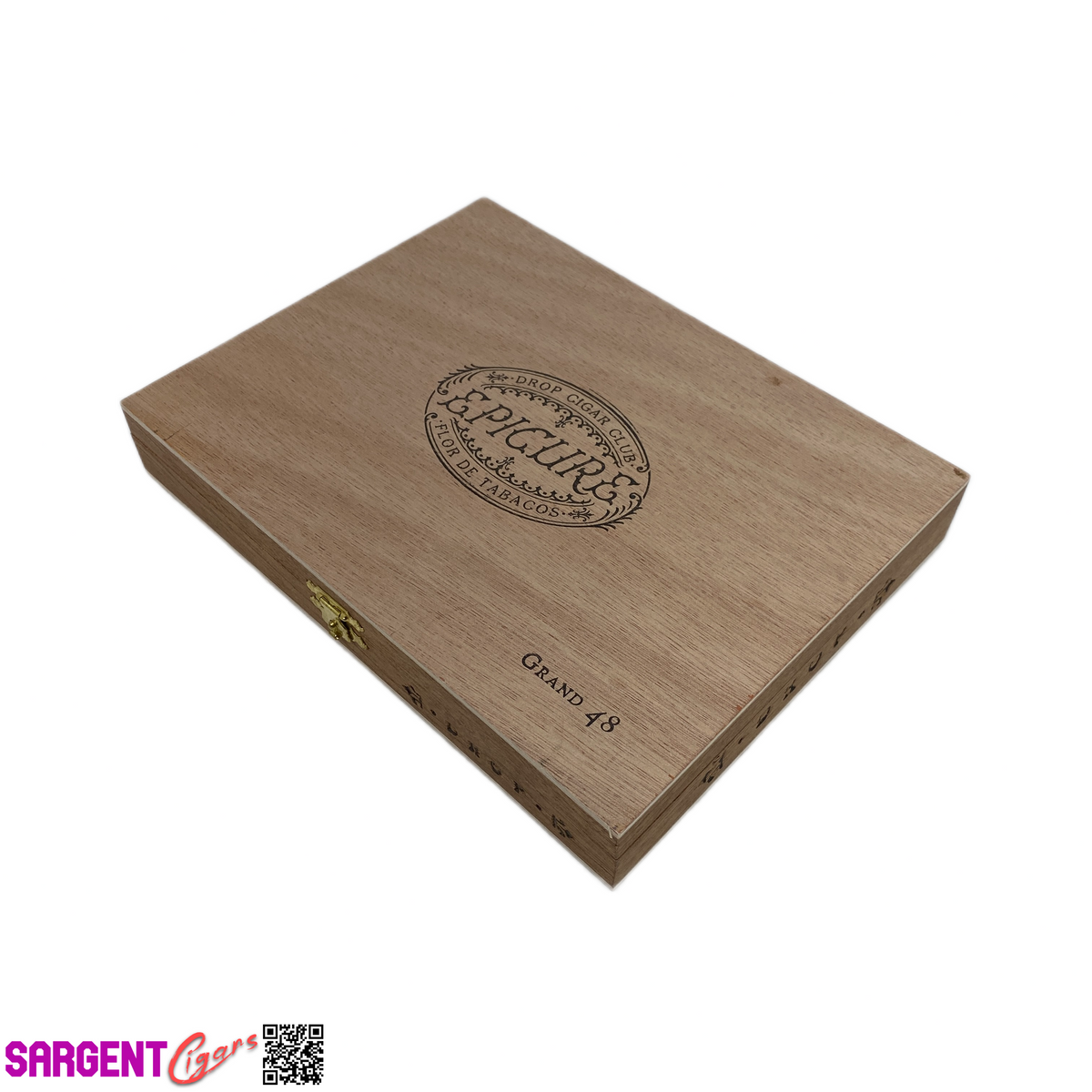 Drop Cigar Club Epicure Grand 48 Empty Wooden Cigar Box 8.5x6.5x1.25