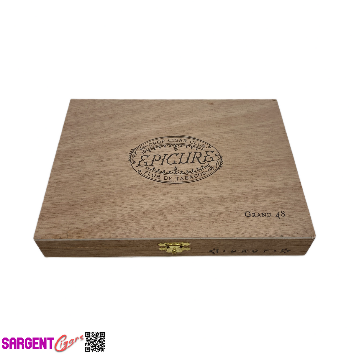 Drop Cigar Club Epicure Grand 48 Empty Wooden Cigar Box 8.5x6.5x1.25