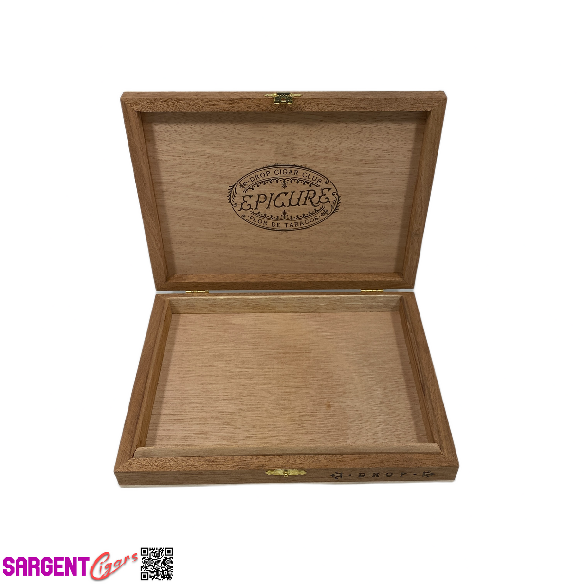 Drop Cigar Club Epicure Grand 48 Empty Wooden Cigar Box 8.5x6.5x1.25