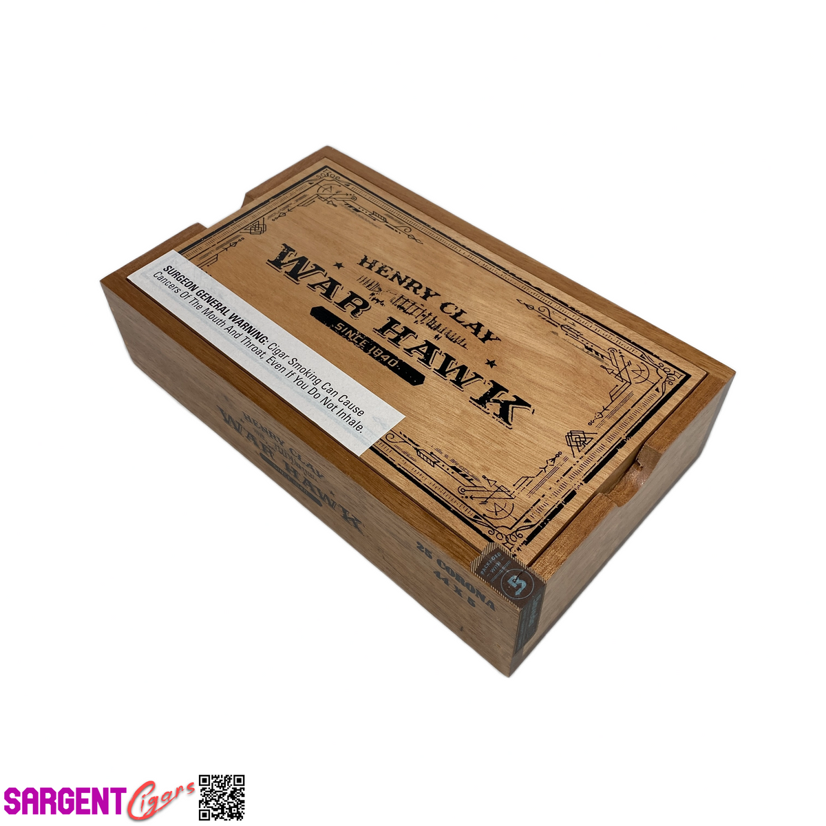 Henry Clay War Hawk Corona Empty Wooden Cigar Box 10x6x2.5