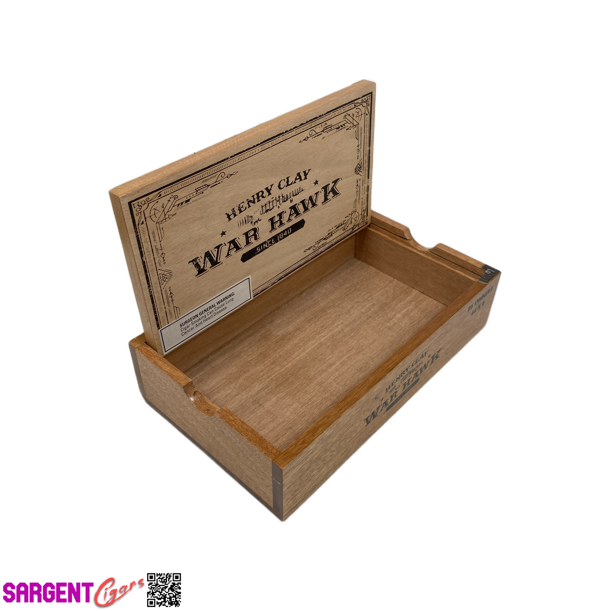 Henry Clay War Hawk Corona Empty Wooden Cigar Box 10x6x2.5