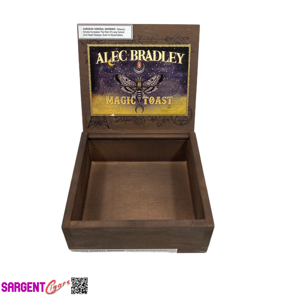 Alec Bradley Magic Toast Toro Empty Wooden Cigar Box 7.25x7x3