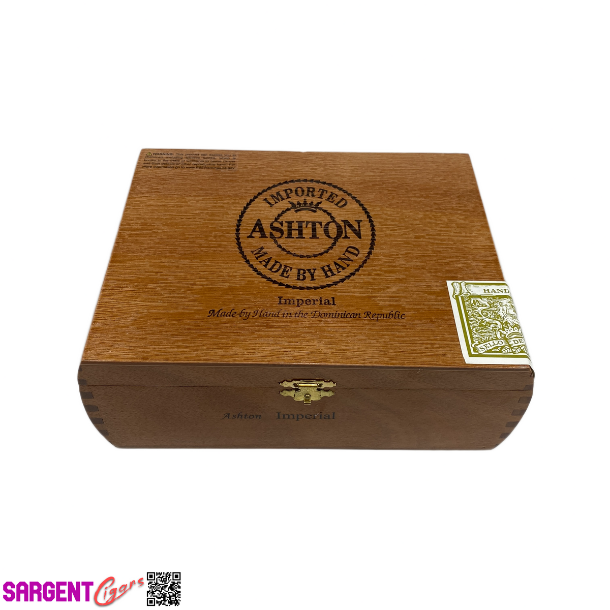 Ashton Classic Imperial Empty Wooden Cigar Box 8.5x6.5x3