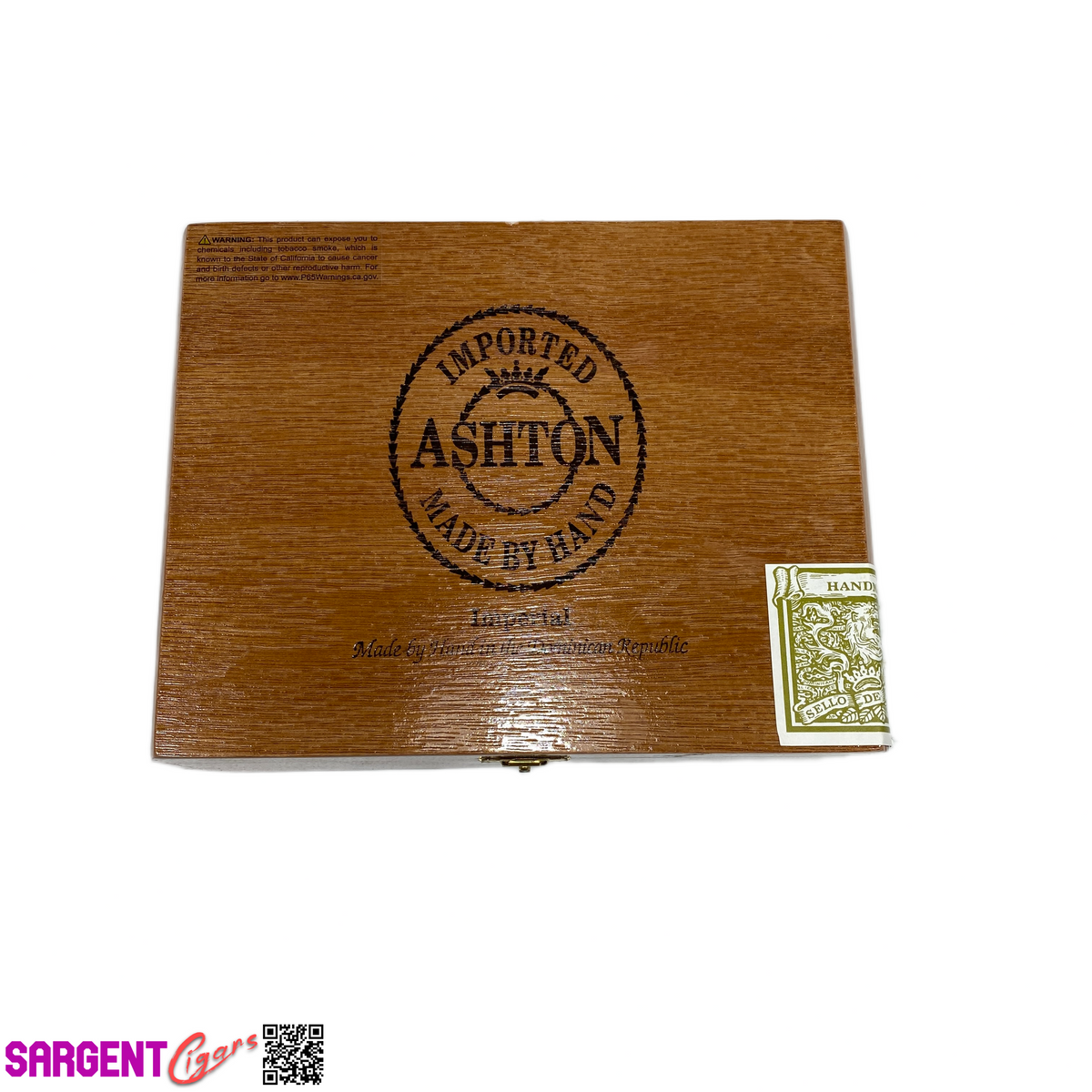 Ashton Classic Imperial Empty Wooden Cigar Box 8.5x6.5x3