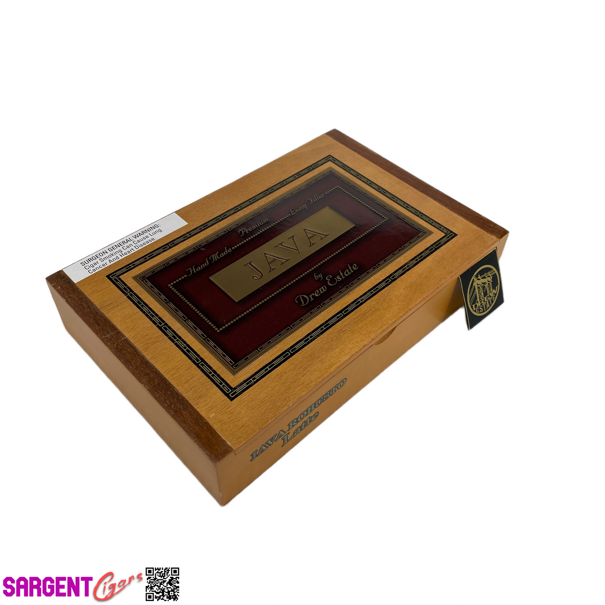 Java Latte Robusto Empty Wooden Cigar Box 10.25x6.75x2