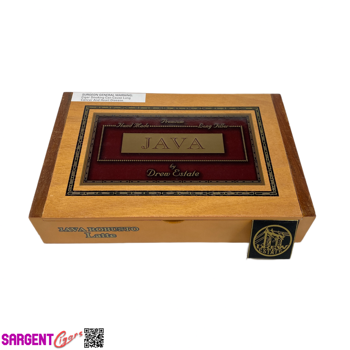 Java Latte Robusto Empty Wooden Cigar Box 10.25x6.75x2