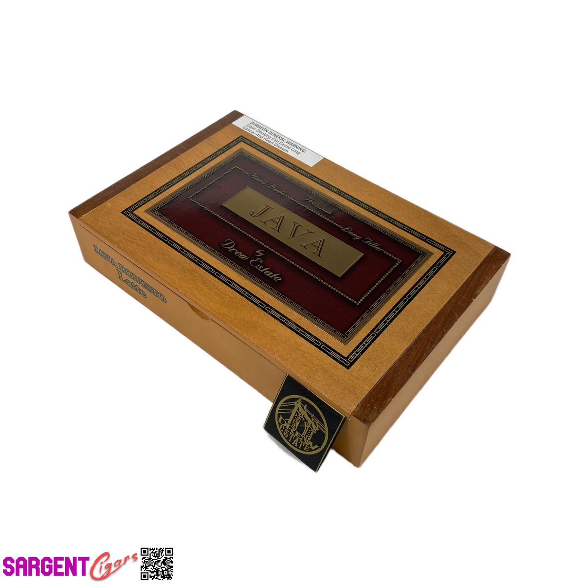 Java Latte Robusto Empty Wooden Cigar Box 10.25x6.75x2