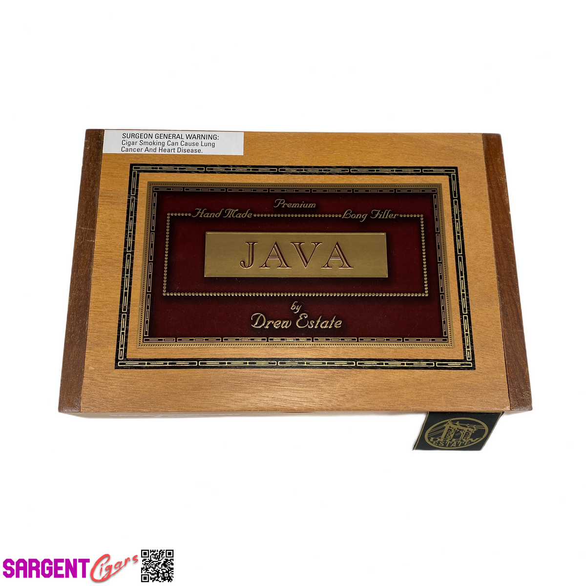 Java Latte Robusto Empty Wooden Cigar Box 10.25x6.75x2