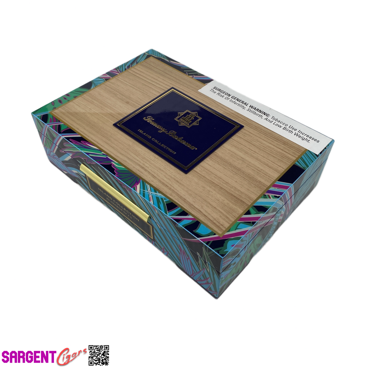 Tommy Bahama Island Collection Harbor Empty Wooden Cigar Box 9.5x6.75x2.75