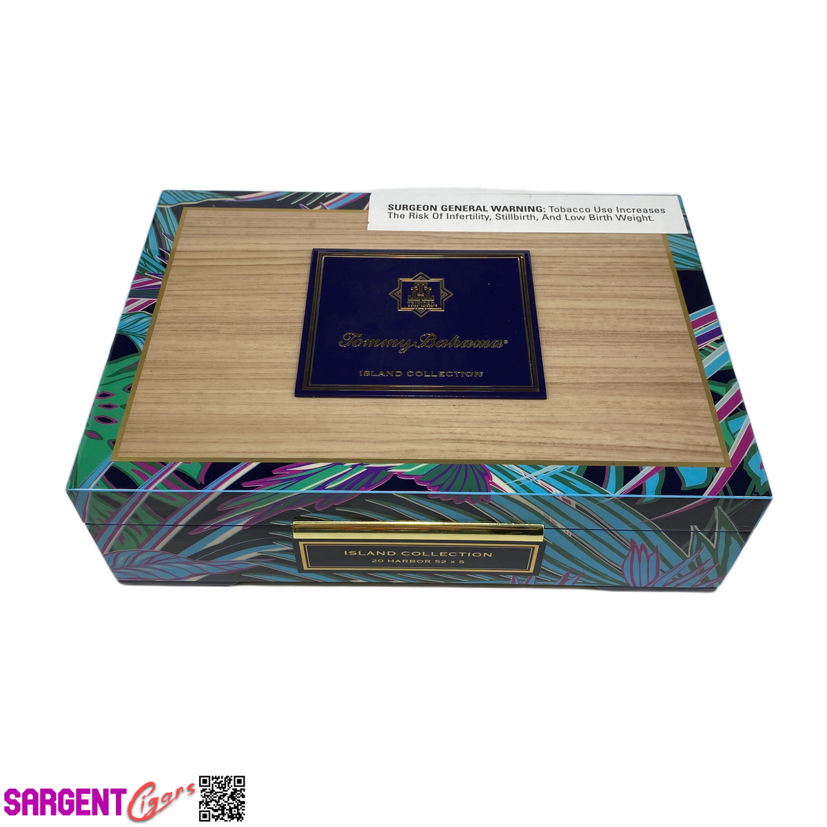 Tommy Bahama Island Collection Harbor Empty Wooden Cigar Box 9.5x6.75x2.75