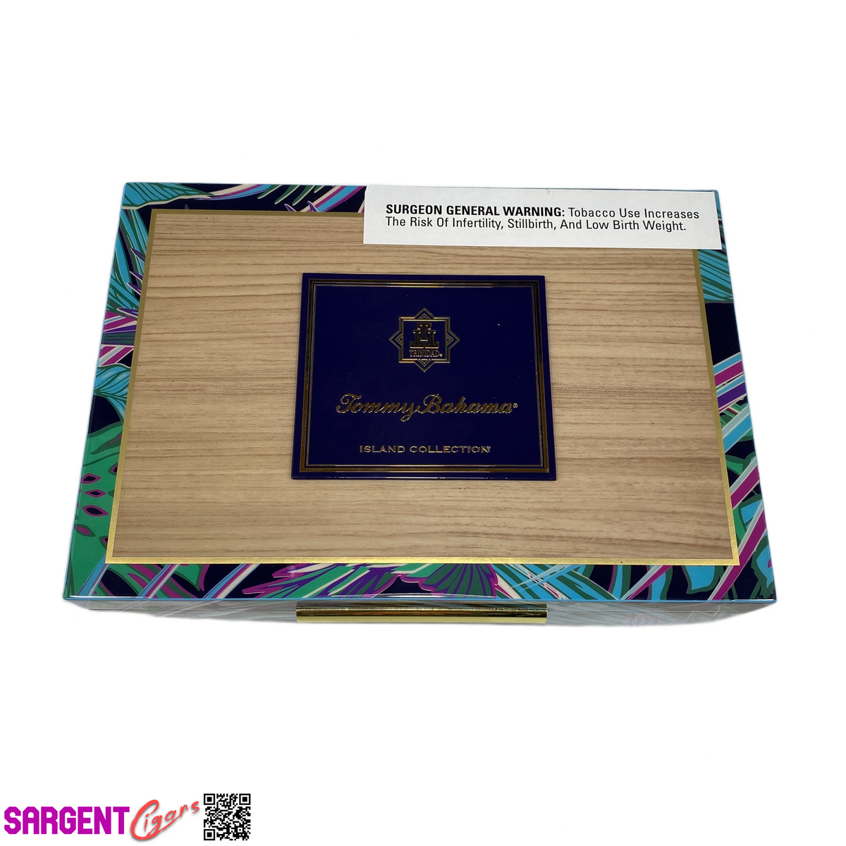 Tommy Bahama Island Collection Harbor Empty Wooden Cigar Box 9.5x6.75x2.75