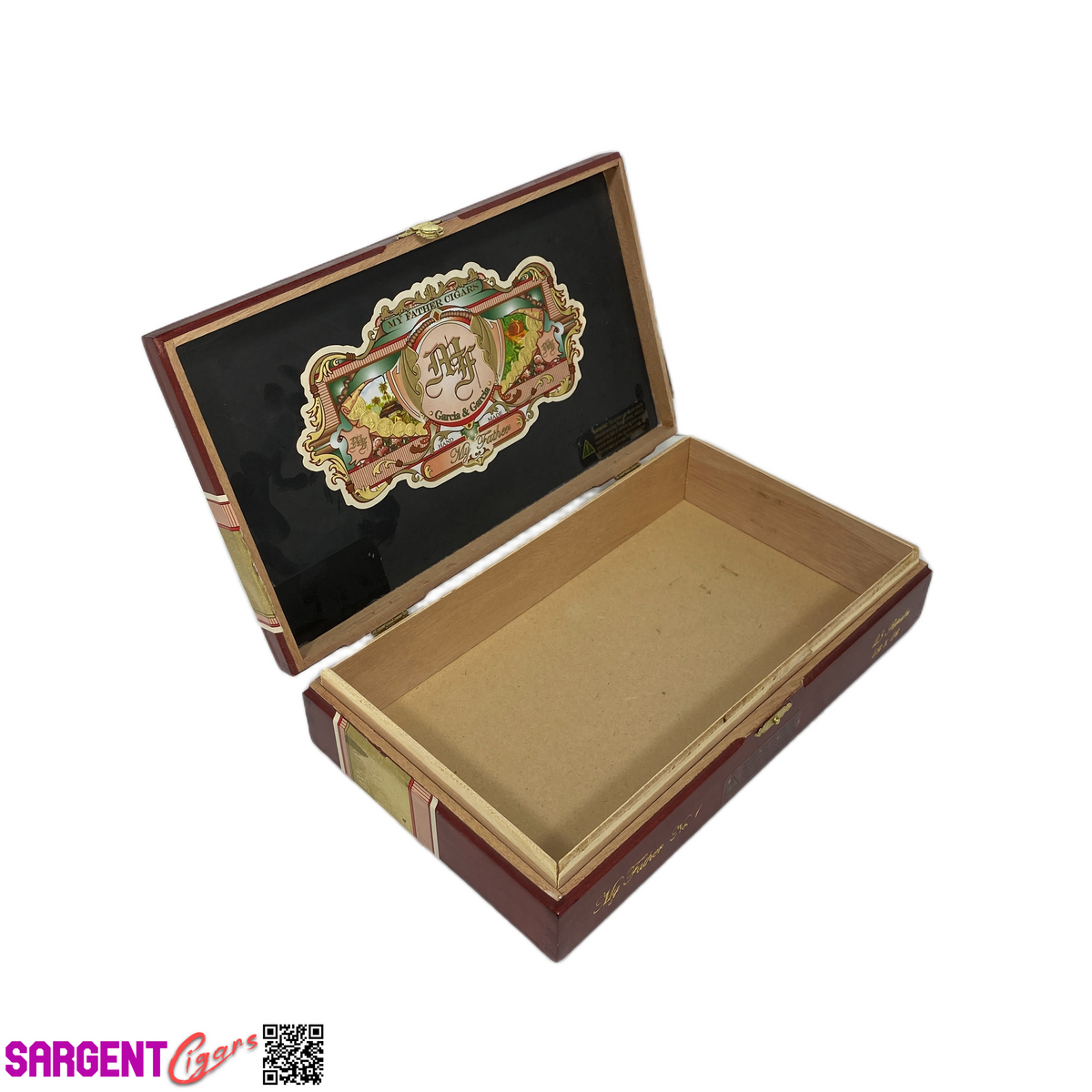 My Father Cigars No1 Empty Wooden Cigar Box 10.5x6.25x2.5