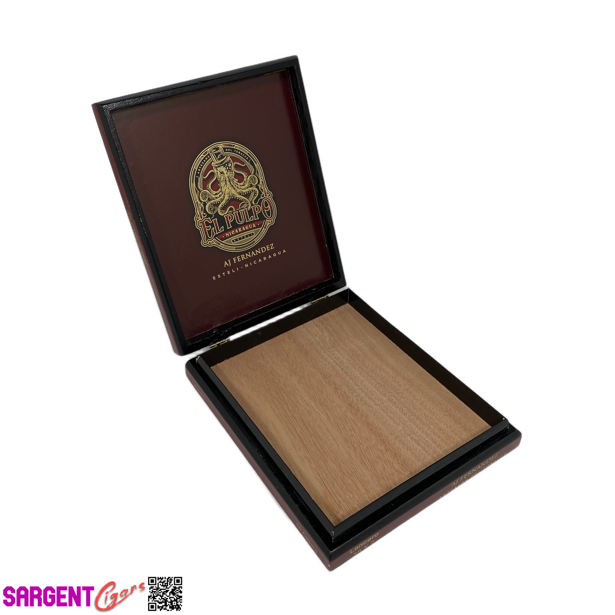 Aj Fernandez El Pulpo Lancero Empty Wooden Cigar Box 7x8.25x1.5