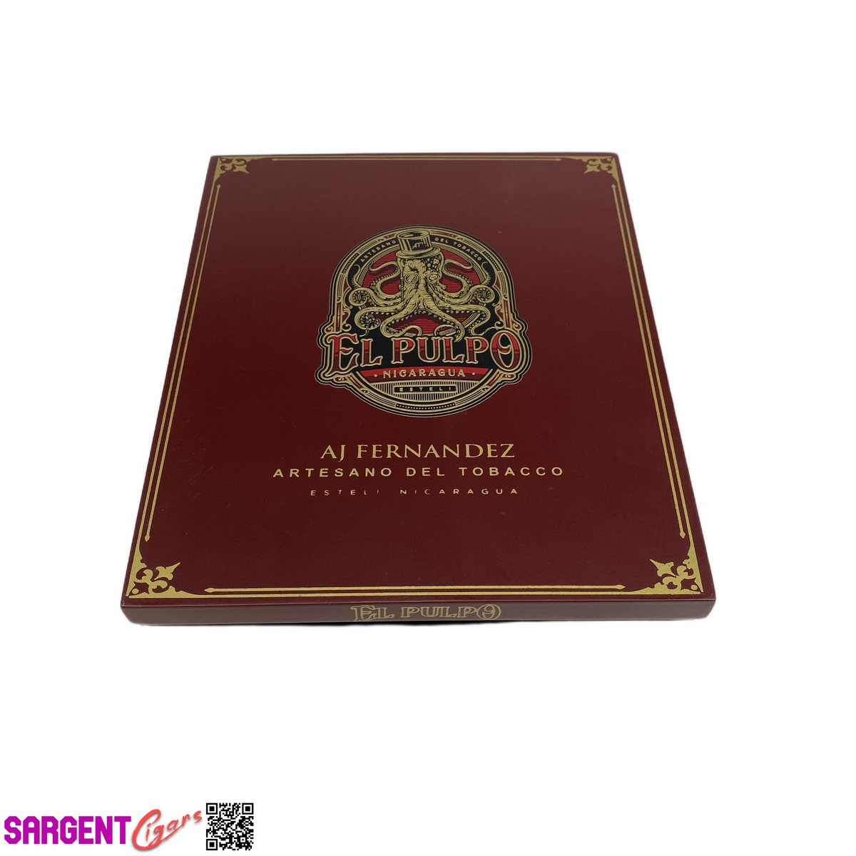 Aj Fernandez El Pulpo Lancero Empty Wooden Cigar Box 7x8.25x1.5