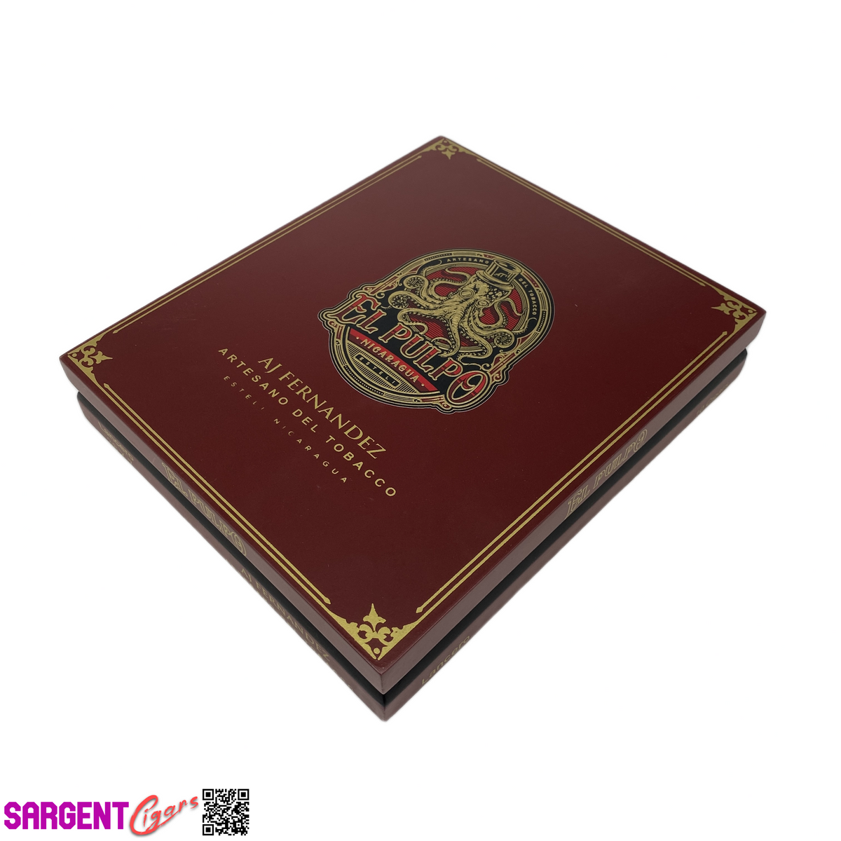 Aj Fernandez El Pulpo Lancero Empty Wooden Cigar Box 7x8.25x1.5