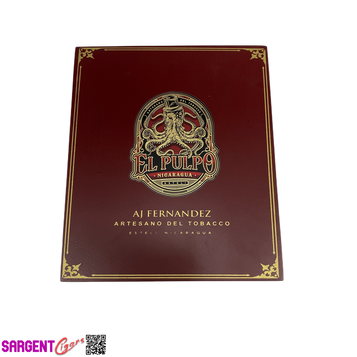 Aj Fernandez El Pulpo Lancero Empty Wooden Cigar Box 7x8.25x1.5