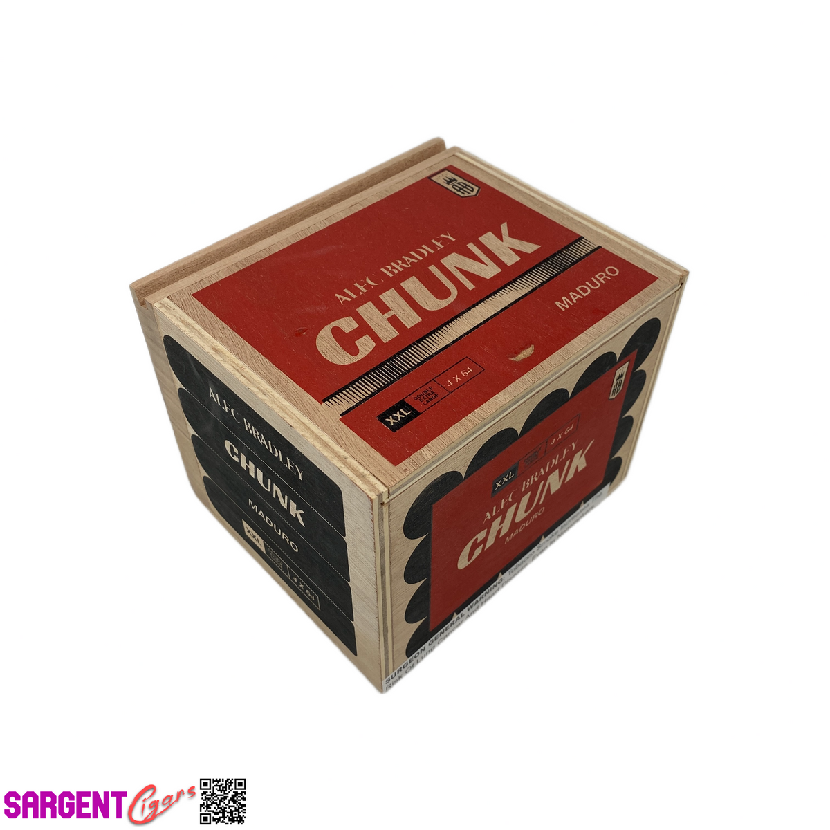 Alec Bradley Chunk XXL Empty Wooden Cigar Box 5.75x5x4.5