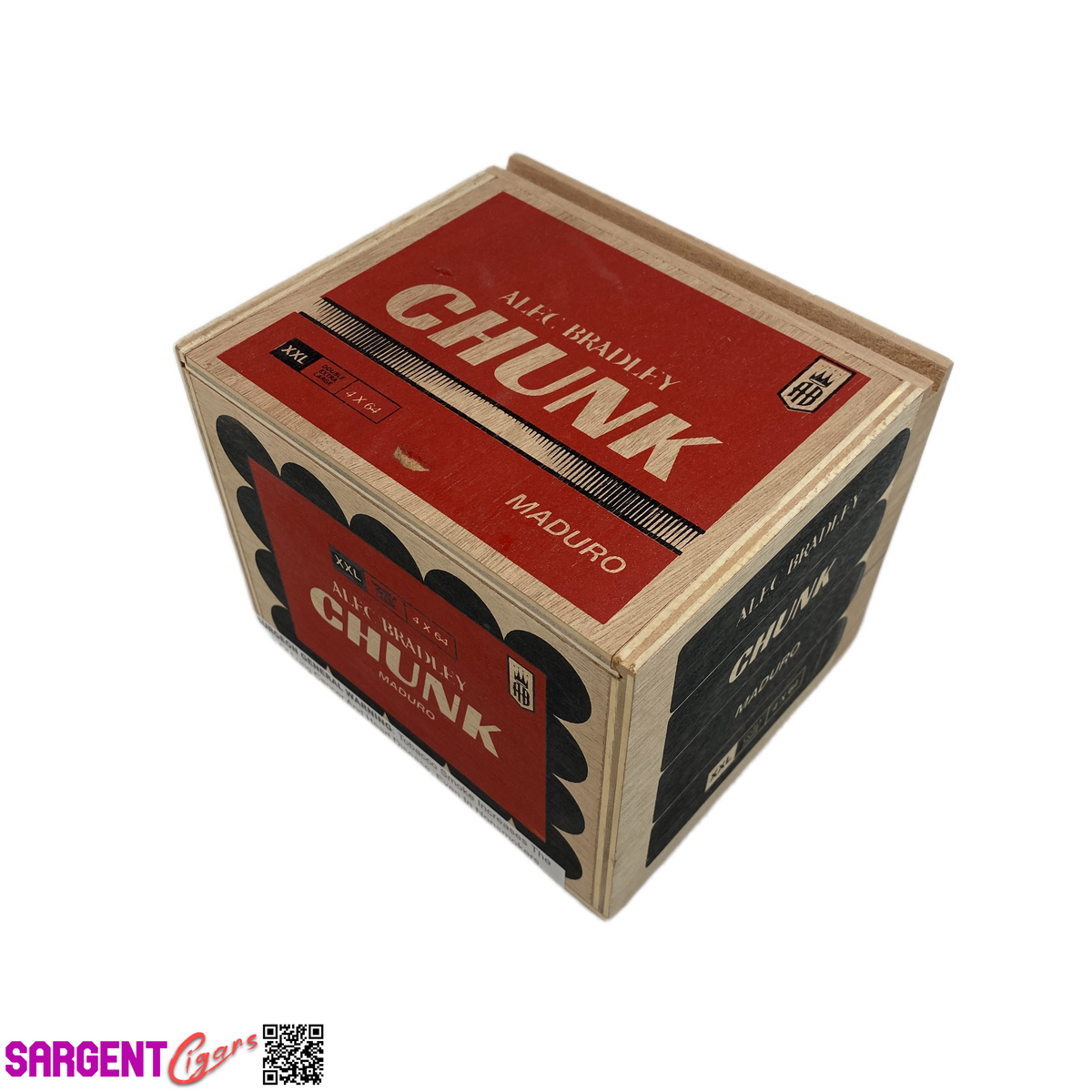 Alec Bradley Chunk XXL Empty Wooden Cigar Box 5.75x5x4.5