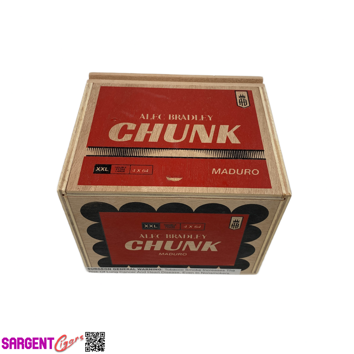 Alec Bradley Chunk XXL Empty Wooden Cigar Box 5.75x5x4.5
