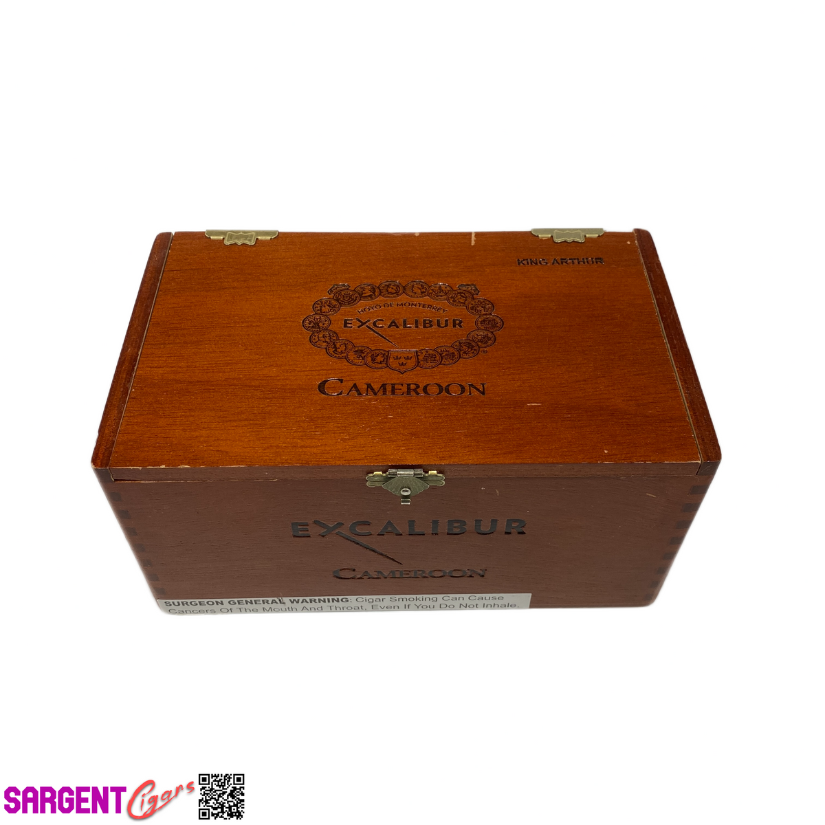 Excalibur Cameroon King Arthur Empty Wooden Cigar Box 7x4x3.25