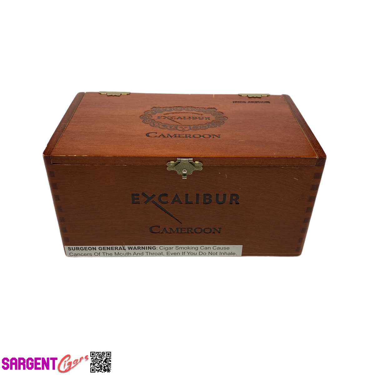 Excalibur Cameroon King Arthur Empty Wooden Cigar Box 7x4x3.25