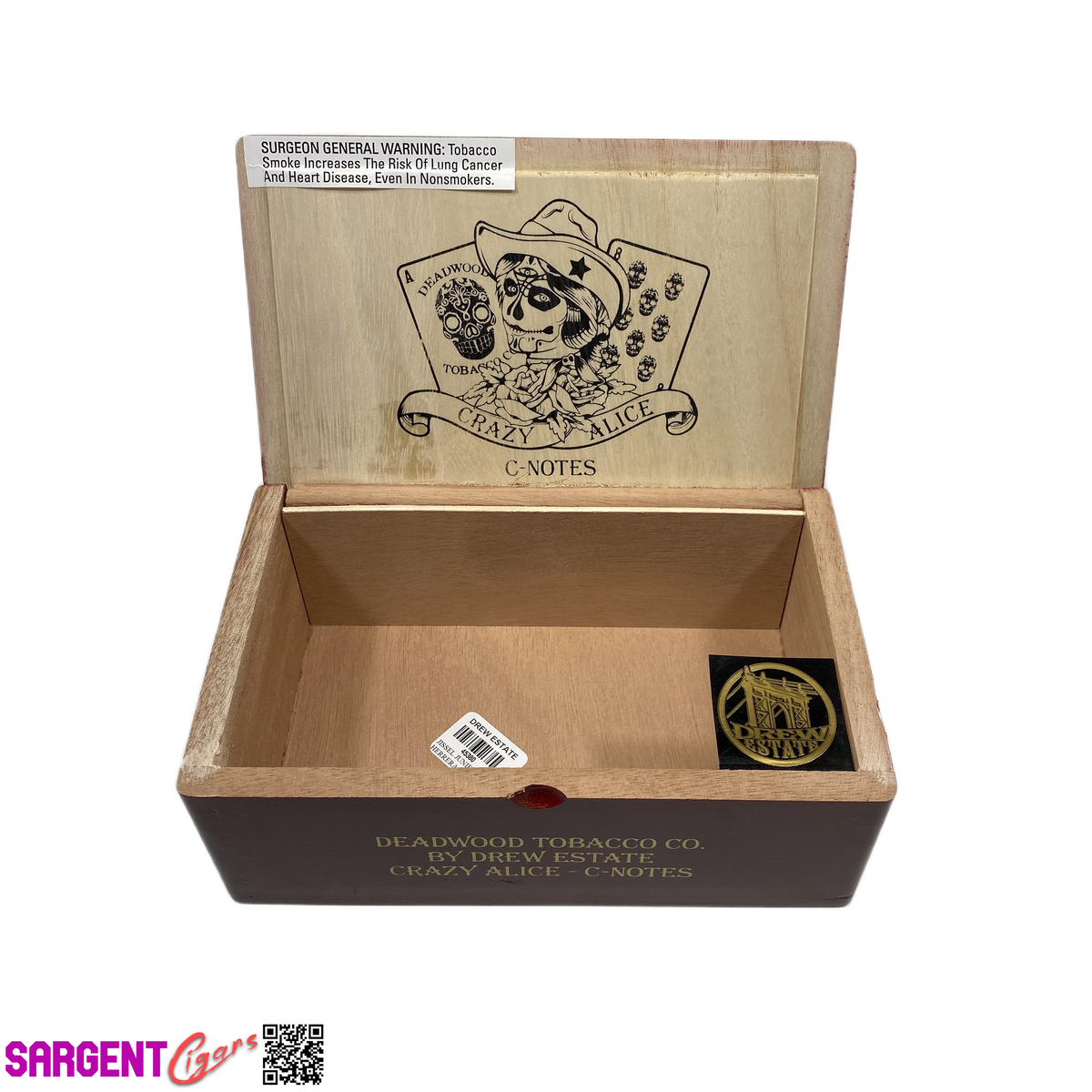 Deadwood C-Notes Empty Wooden Cigar Box 8x5x3 (2)
