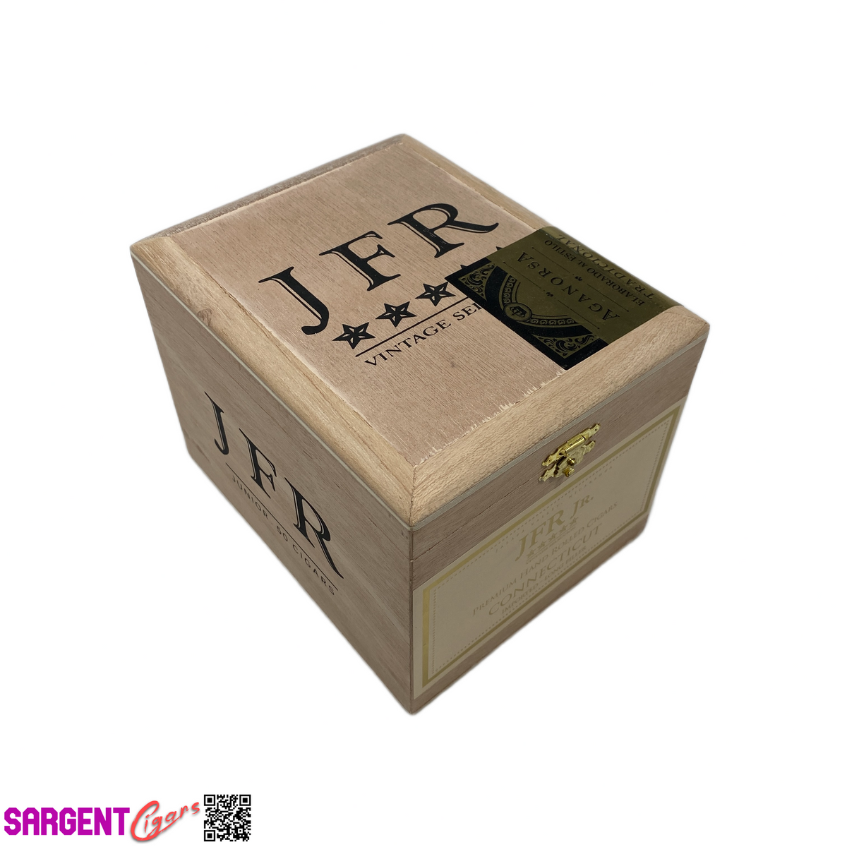 JFR Junior Connecticut Empty Wooden Cigar Box 5.25x6.5x5