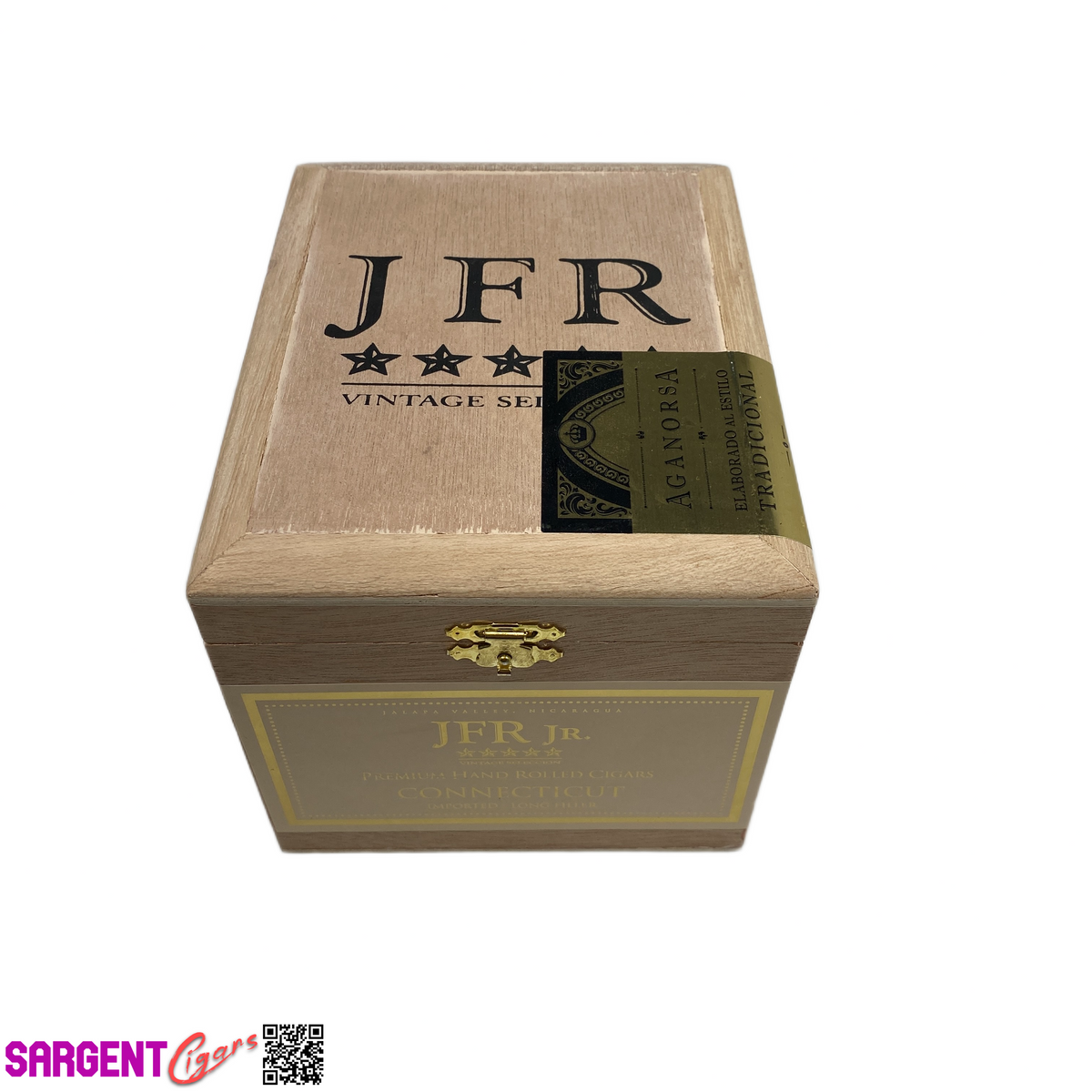 JFR Junior Connecticut Empty Wooden Cigar Box 5.25x6.5x5