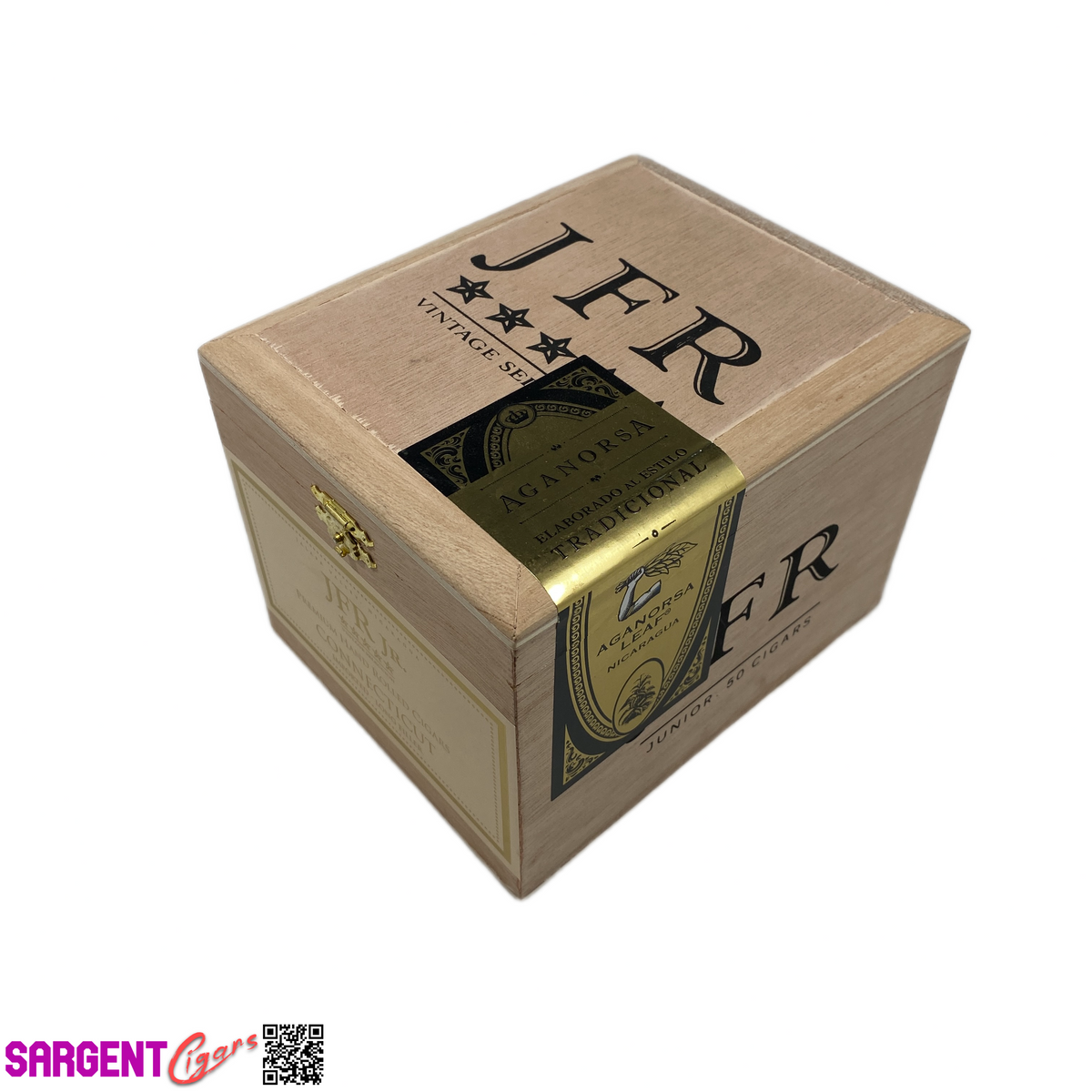 JFR Junior Connecticut Empty Wooden Cigar Box 5.25x6.5x5