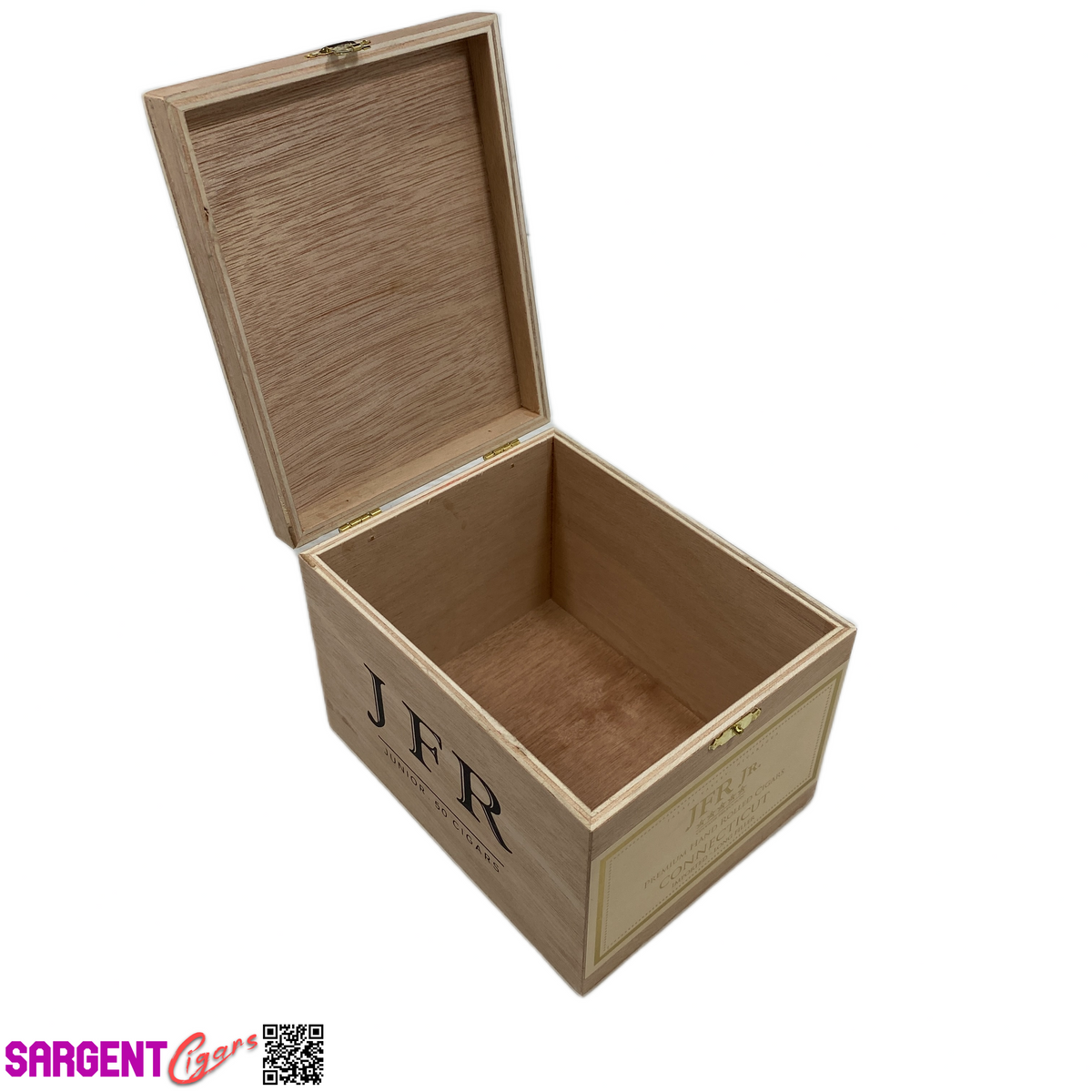 JFR Junior Connecticut Empty Wooden Cigar Box 5.25x6.5x5