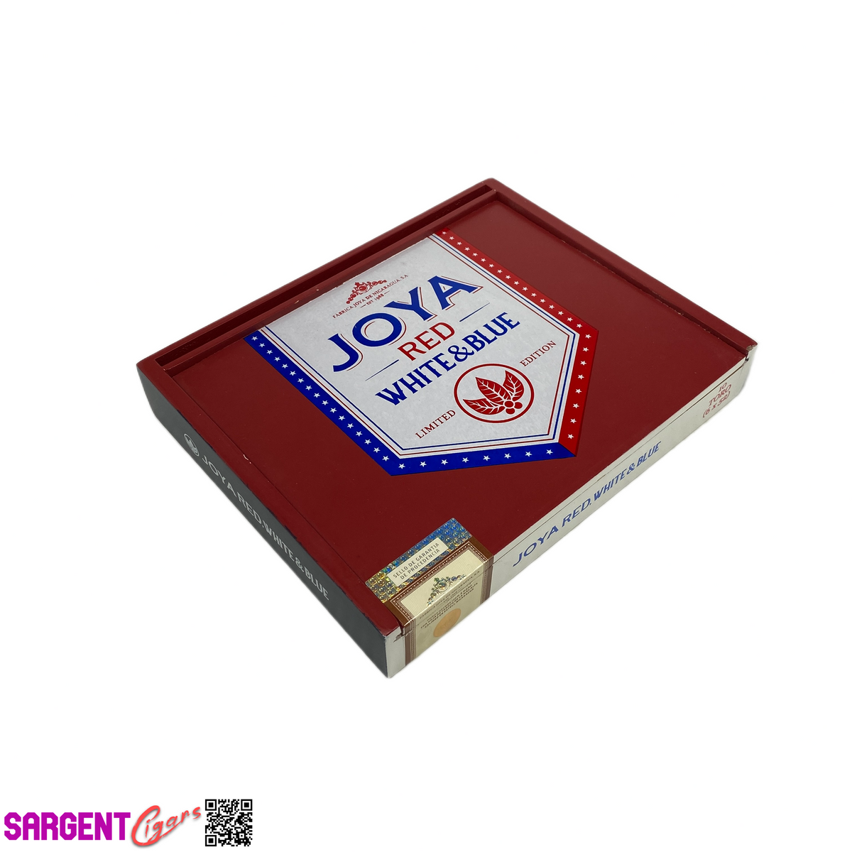 Joya De Nicaragua Red White Blue Empty Wooden Cigar Box 9x7x1.25
