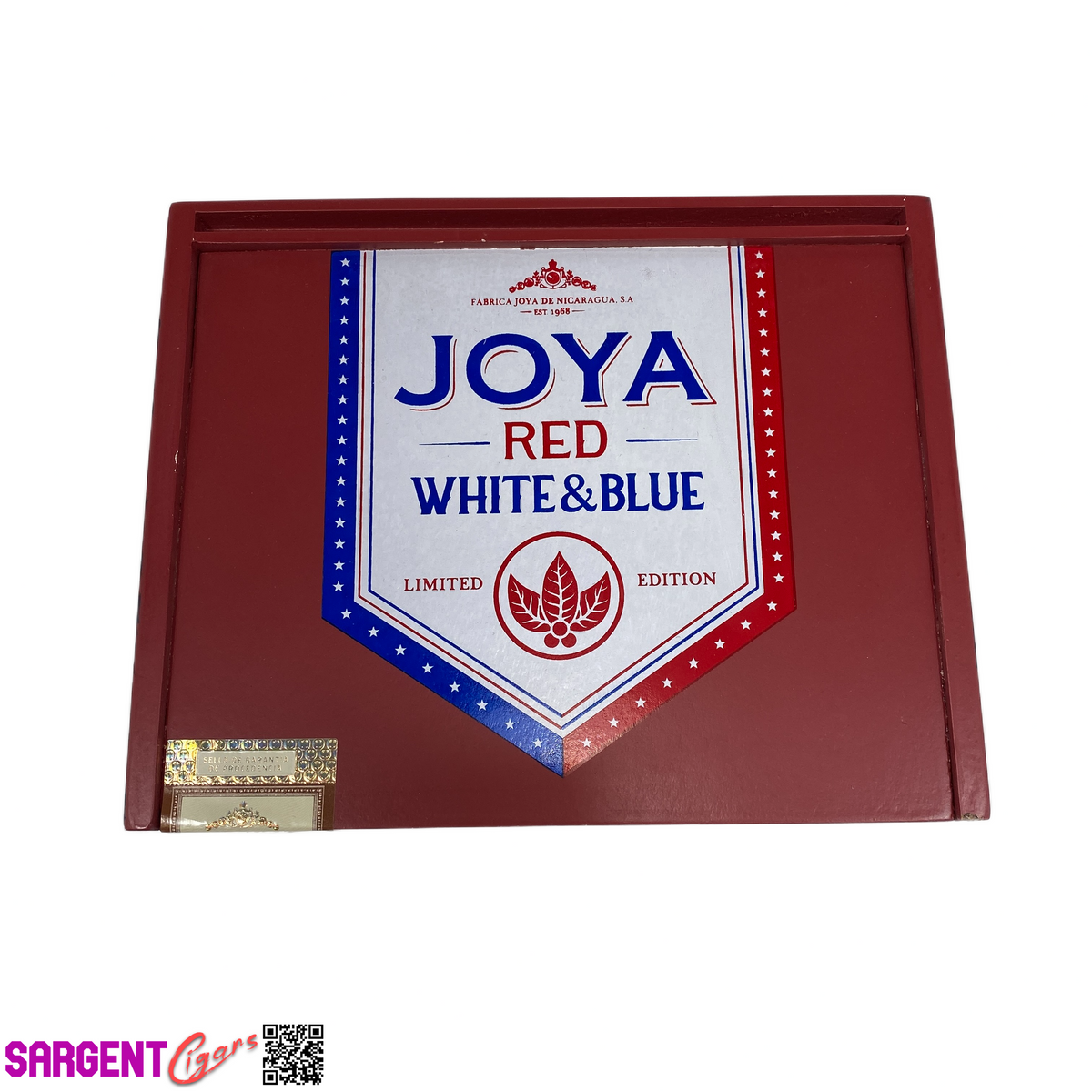 Joya De Nicaragua Red White Blue Empty Wooden Cigar Box 9x7x1.25