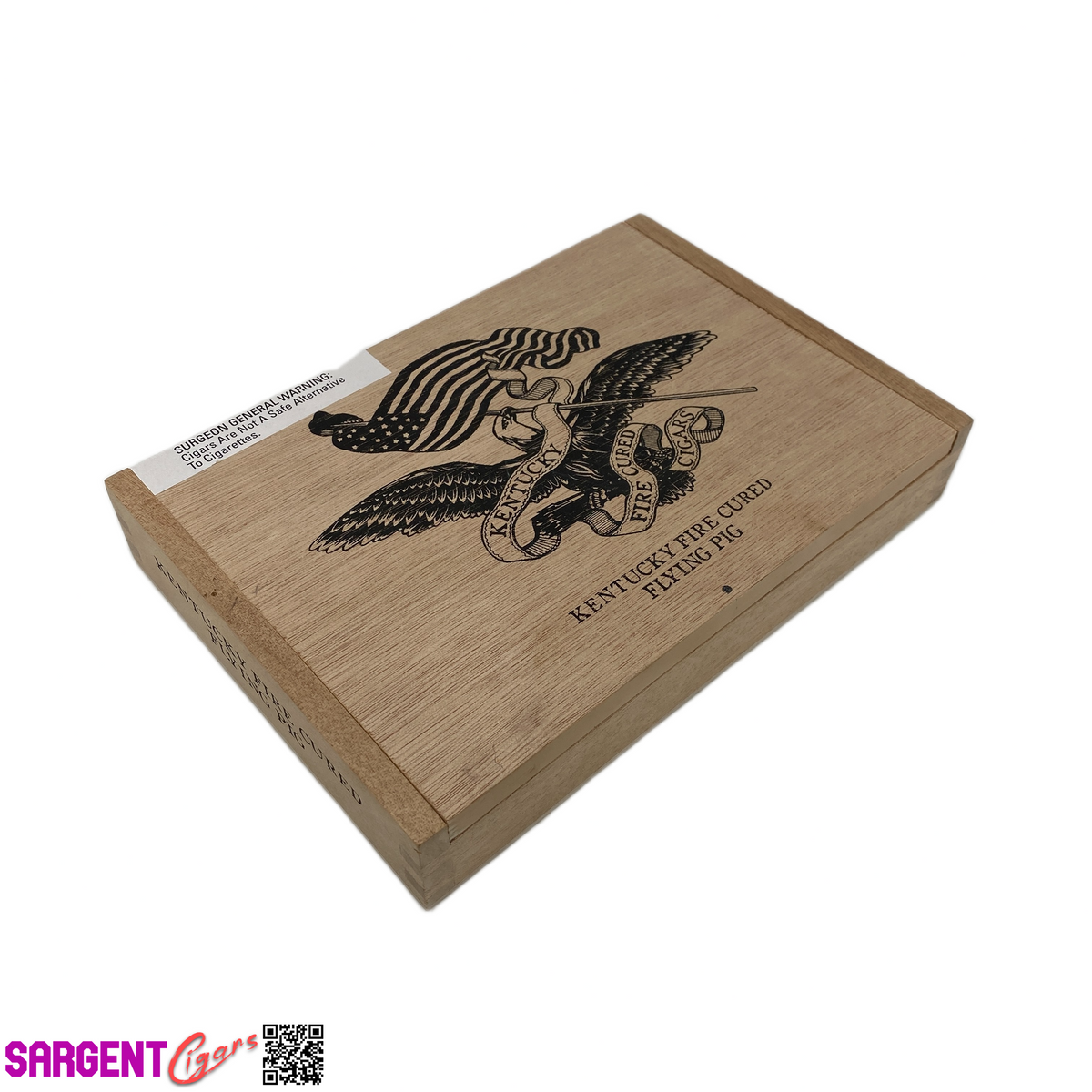 Kentucky Fire Cured Flying Pig Empty Wooden Cigar Box 9.25x6.5x1.75