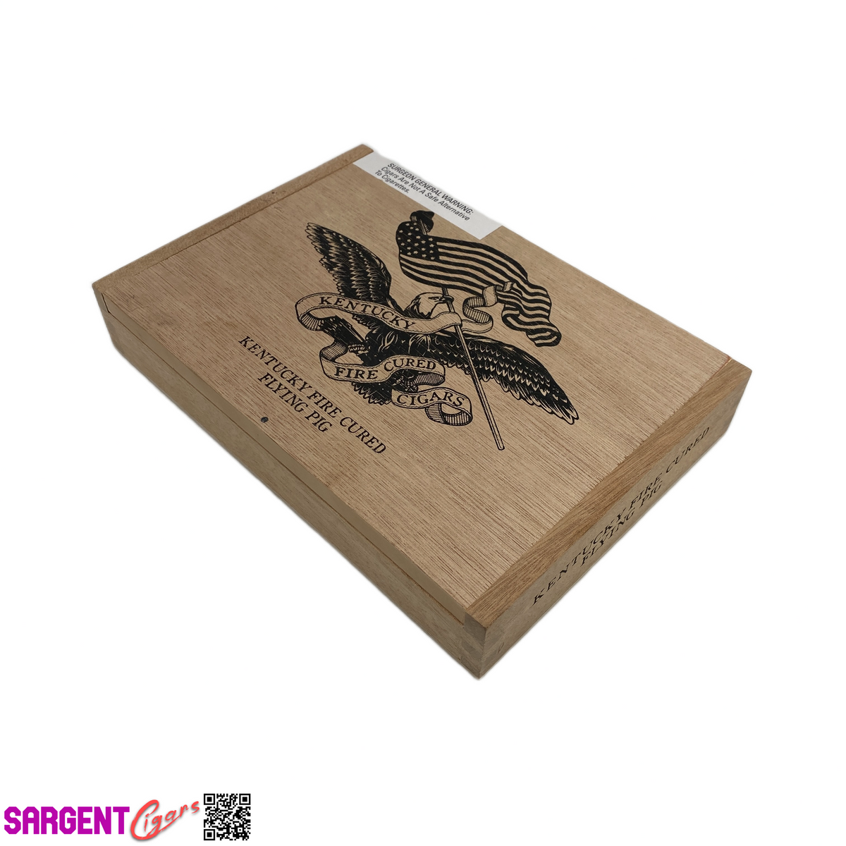 Kentucky Fire Cured Flying Pig Empty Wooden Cigar Box 9.25x6.5x1.75