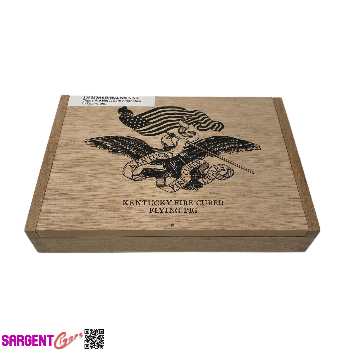 Kentucky Fire Cured Flying Pig Empty Wooden Cigar Box 9.25x6.5x1.75