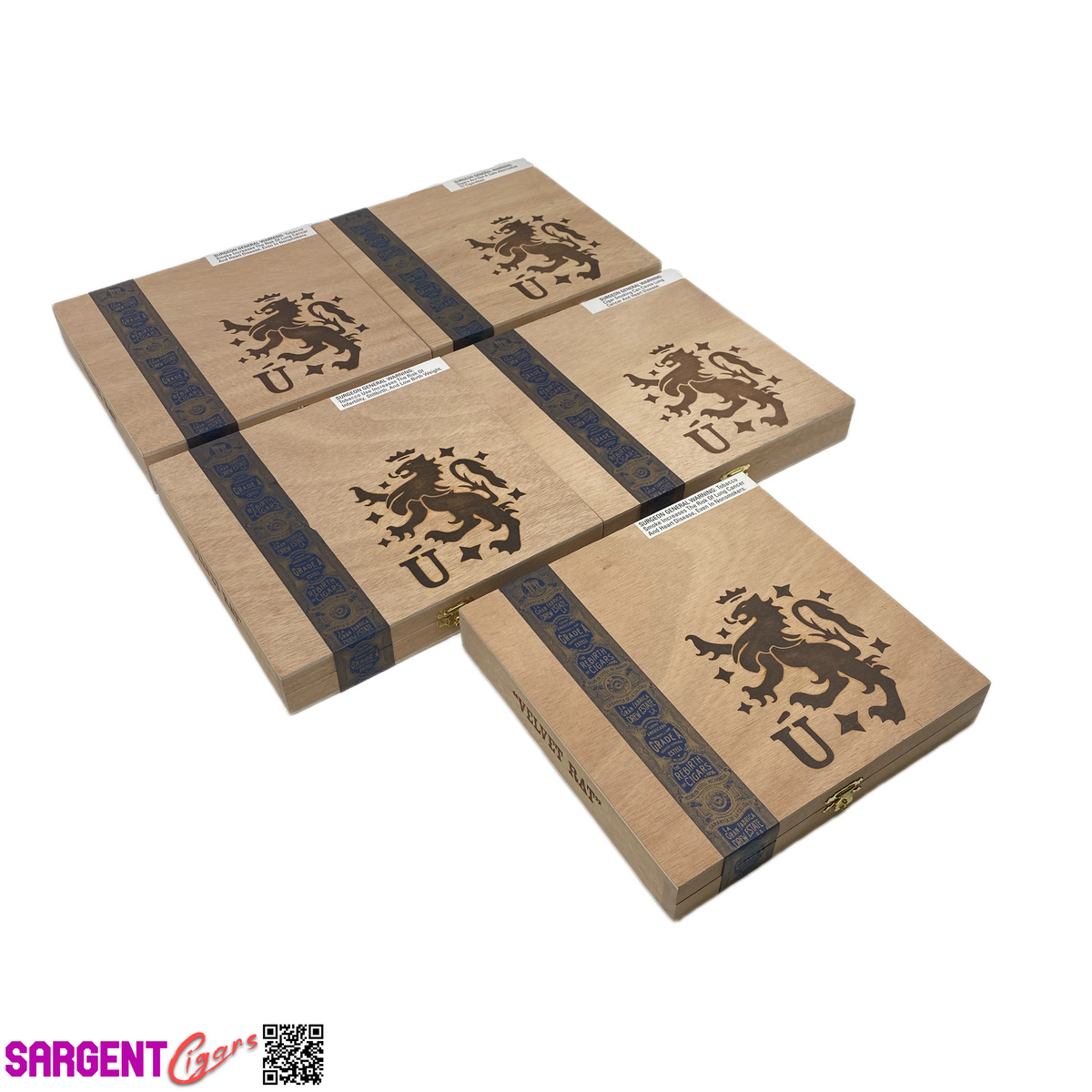 Lot of 5 Liga Privada Velvet Rat Empty Wooden Cigar Boxes 8.25x8x1.25 #7