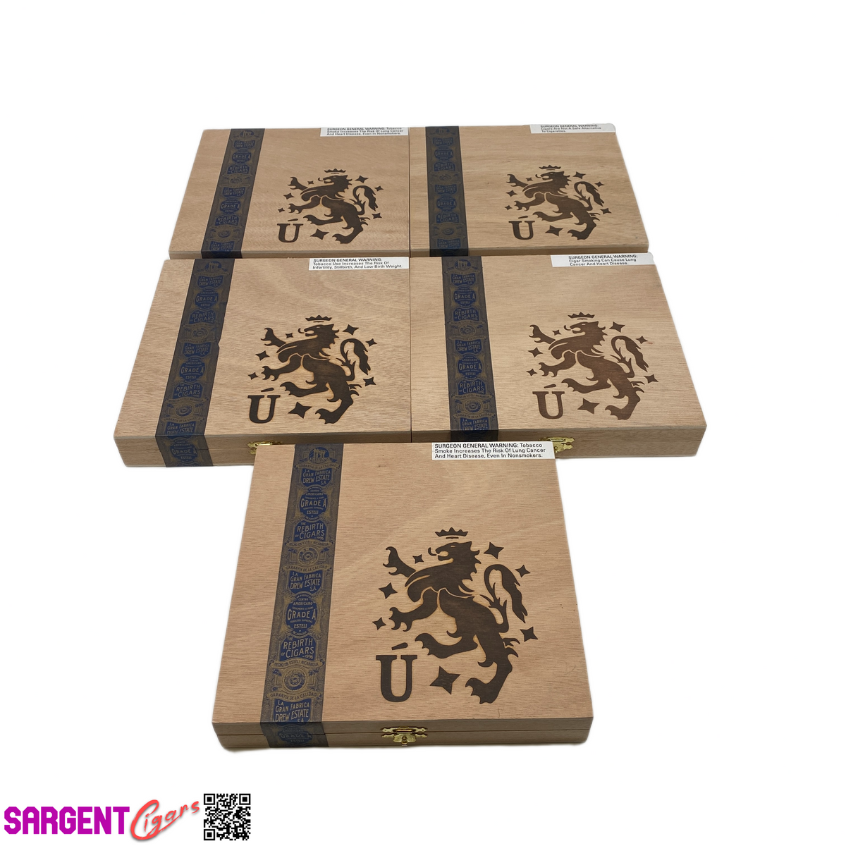 Lot of 5 Liga Privada Velvet Rat Empty Wooden Cigar Boxes 8.25x8x1.25 #7