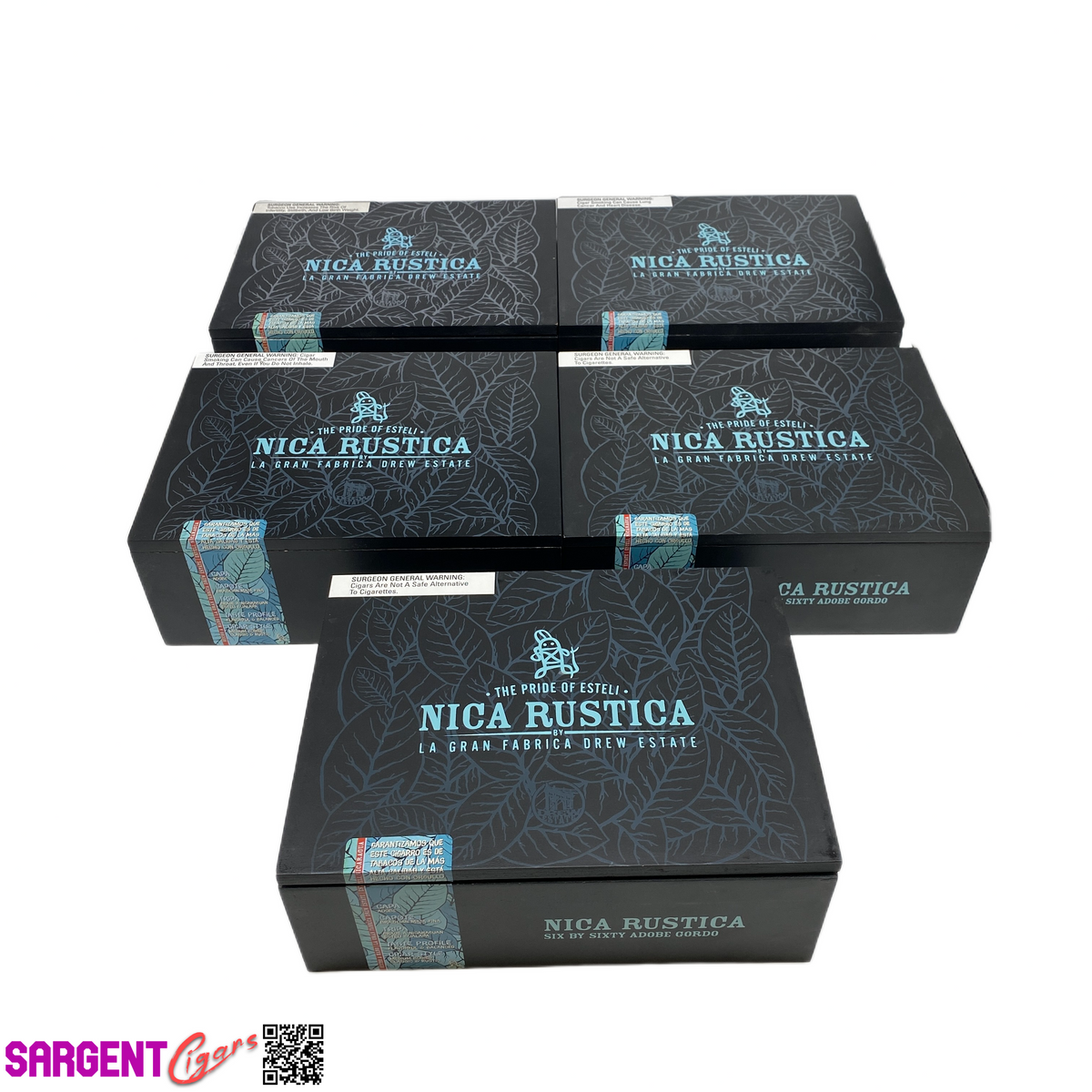 Lot of 5 Nica Rustica Adobe Gordo Empty Wooden Cigar Boxes 9x7x3.5 #15