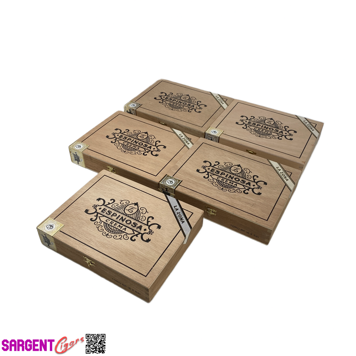 Lot of 5 Espinosa Crema Toro Empty Wooden Cigar Boxes 8.75x7x1.75 #21