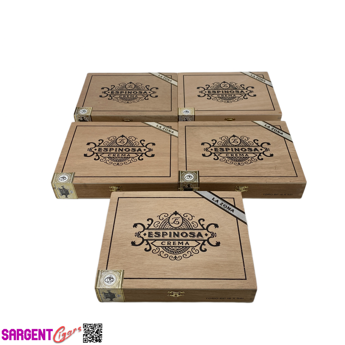 Lot of 5 Espinosa Crema Toro Empty Wooden Cigar Boxes 8.75x7x1.75 #21