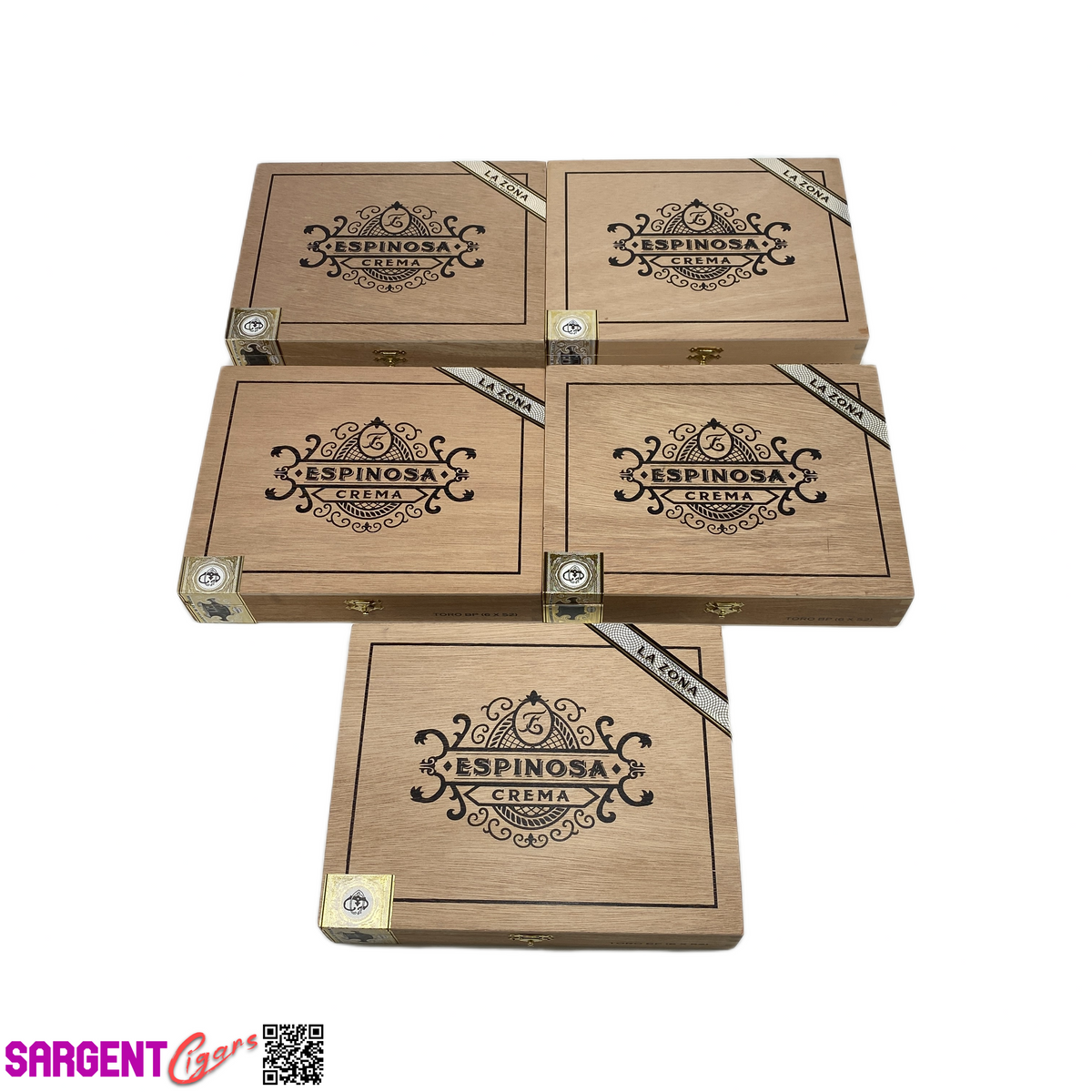 Lot of 5 Espinosa Crema Toro Empty Wooden Cigar Boxes 8.75x7x1.75 #21