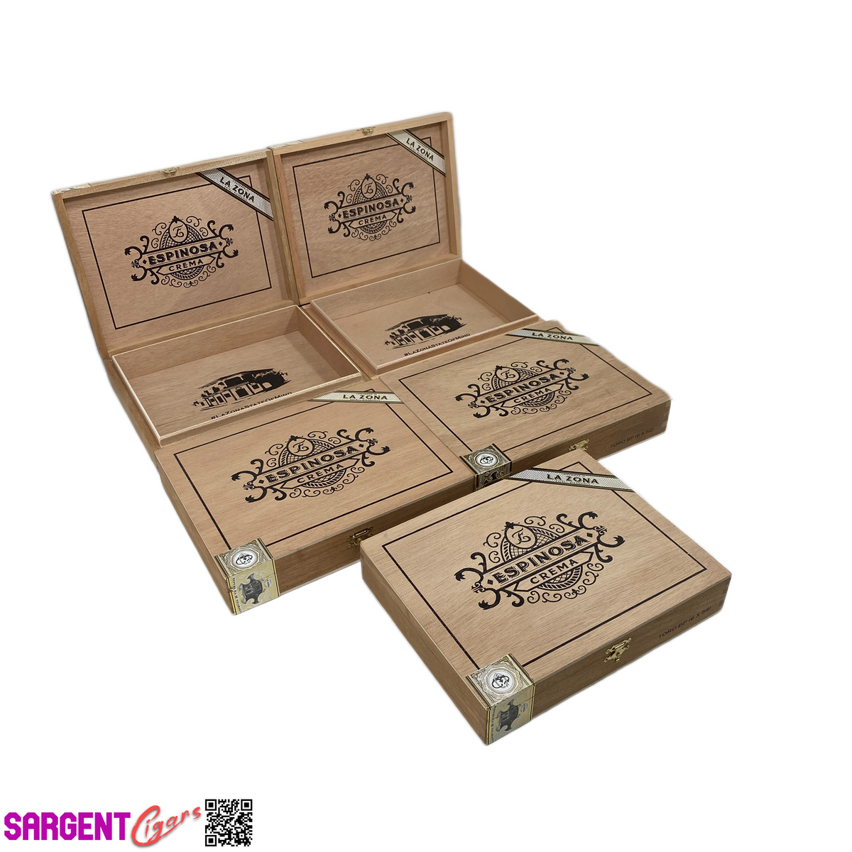 Lot of 5 Espinosa Crema Toro Empty Wooden Cigar Boxes 8.75x7x1.75 #21